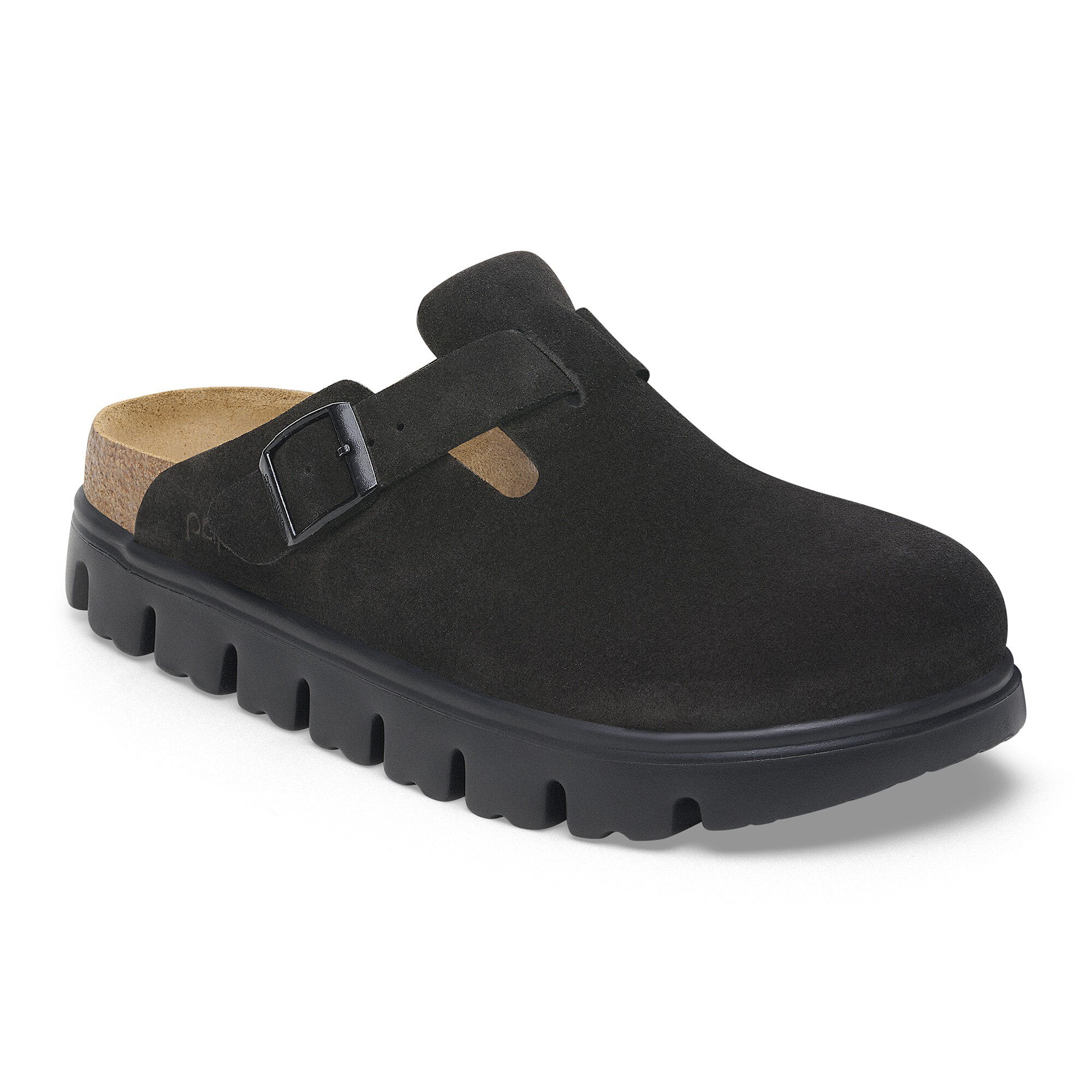 Papillio by Birkenstock Boston Chunky Narrow Suede Clog, 36, Black