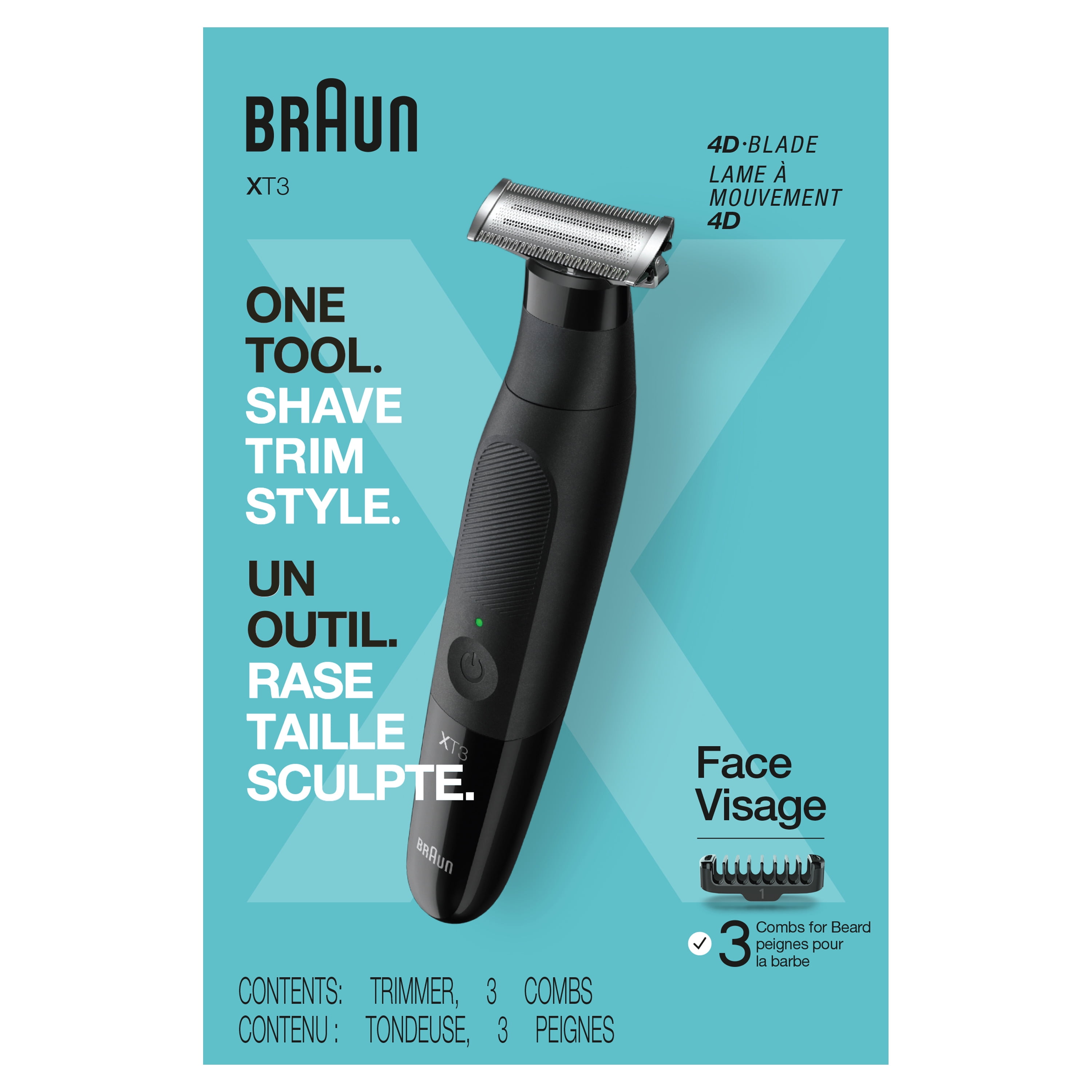 Braun Series XT3 - Beard Trimmer, Shaver, Electric Razor for Men