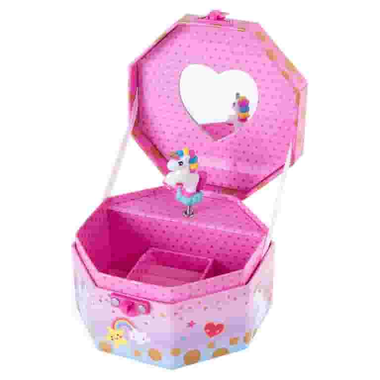Hot Focus Musical Girls Jewelry Box Rainbow Unicorn Music Jewel