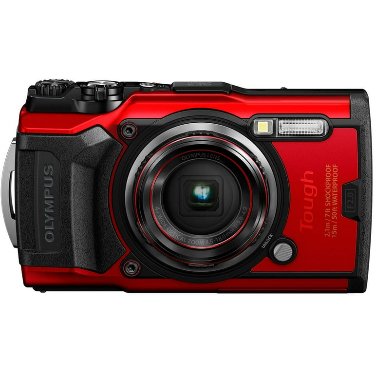 Olympus Tough TG-6 Adventure-Ready Compact Camera - Red, 12MP, 4x