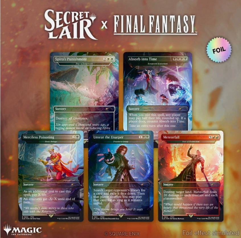Magic the Gathering Secret Lair x FINAL FANTASY Game Over Foil Set