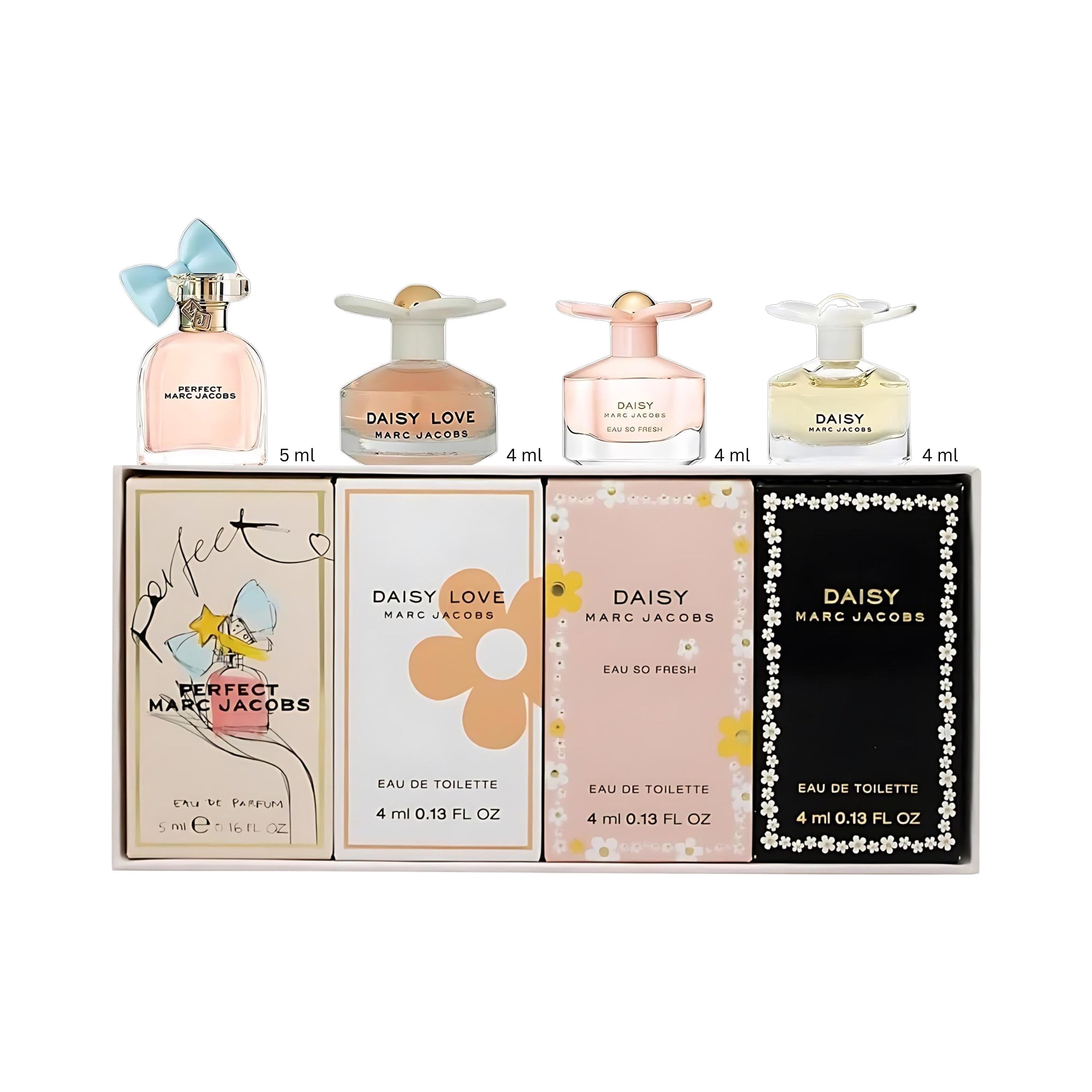 Marc Jacobs 4 Piece Mini Perfume Gift Set for Women, 0.55 Ounce