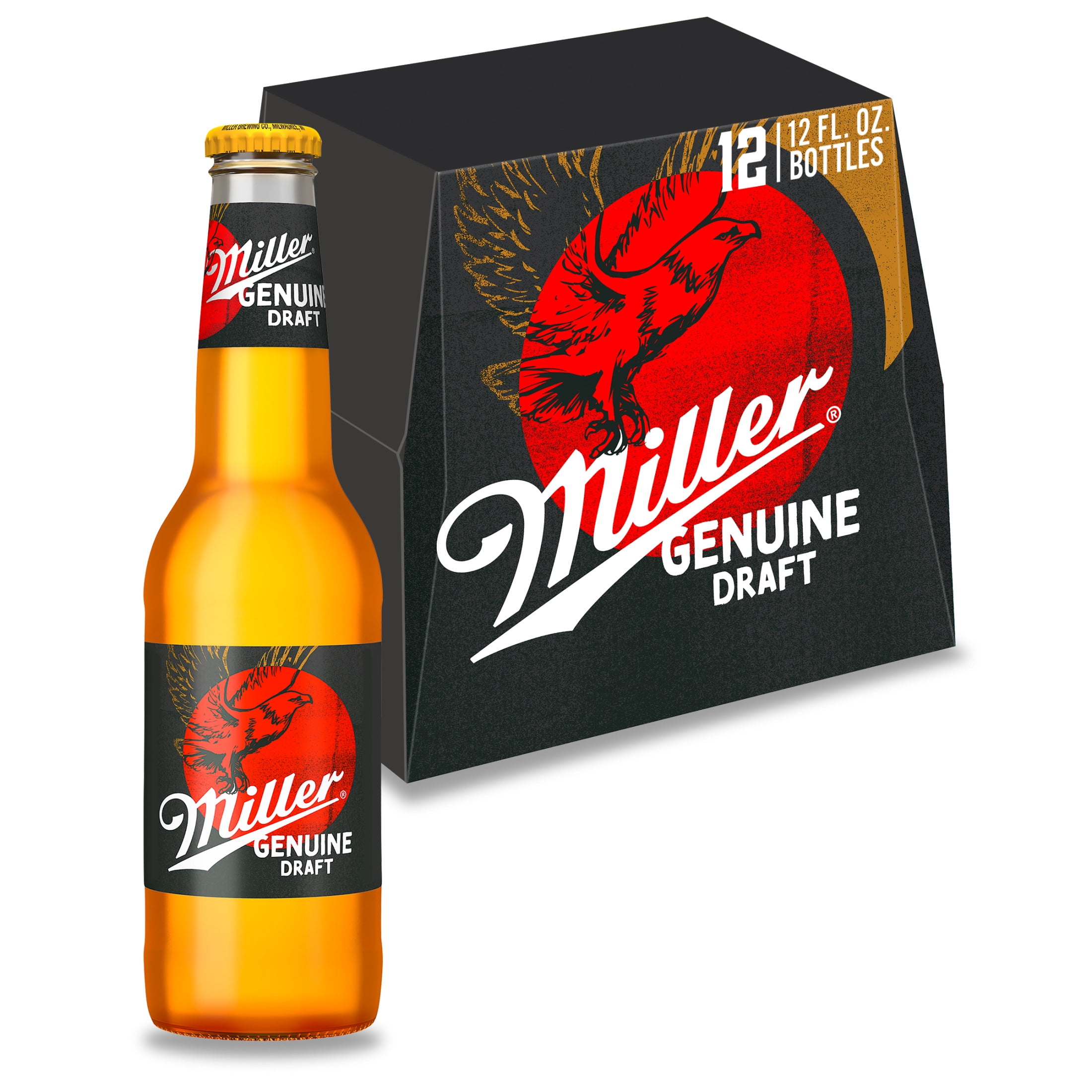 Miller Genuine Draft American Beer, 12 Pack, 12 fl oz Glass
