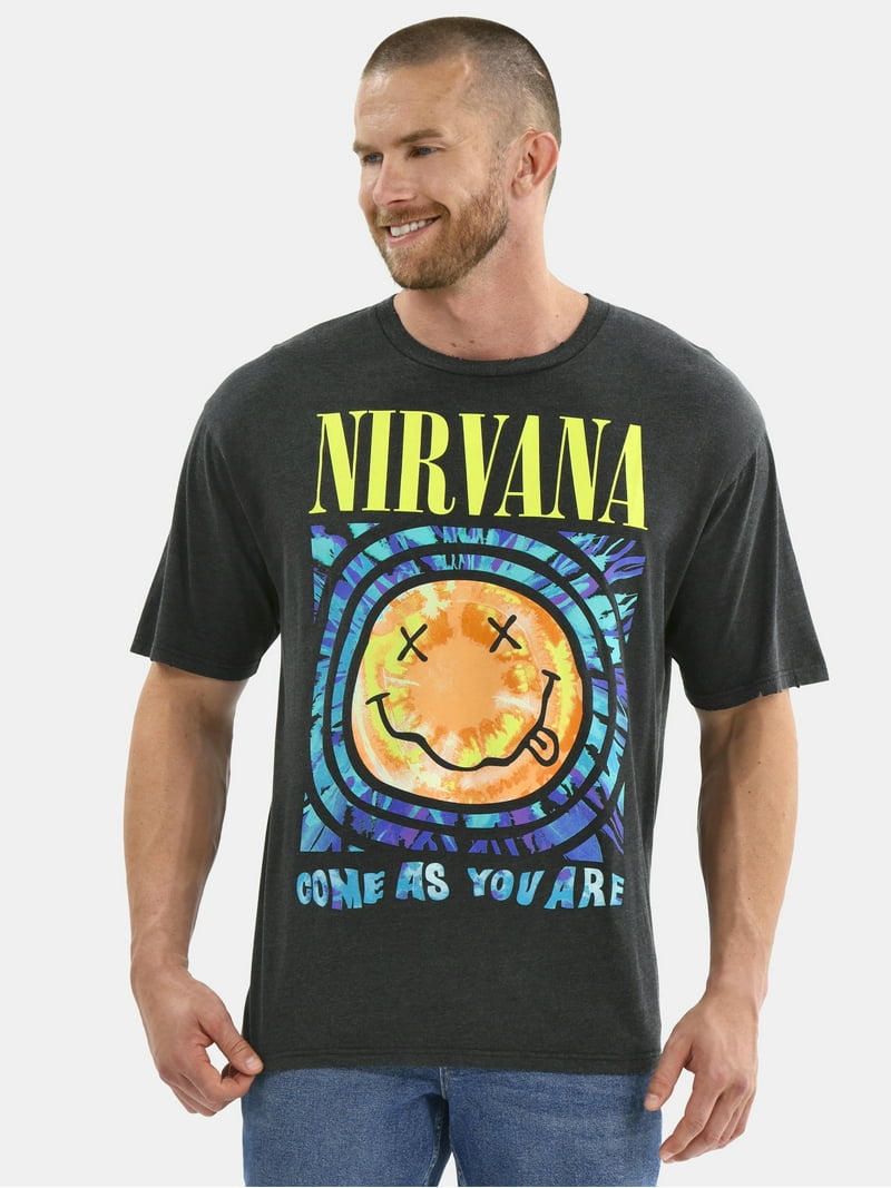 Nirvana Men's & Big Men's Smiley Tie Dye Graphic Tee, Sizes XS-3XL