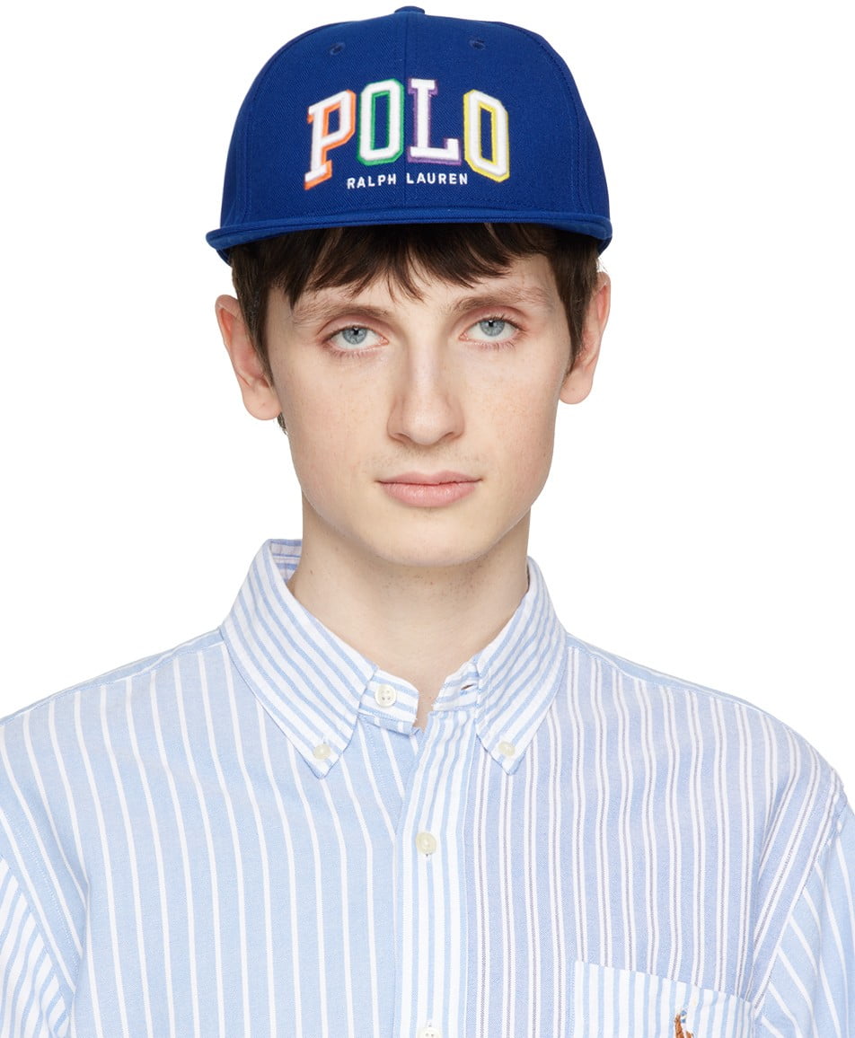 Polo Ralph Lauren Navy Embroidered Flat Cap Snap Back - Walmart.com