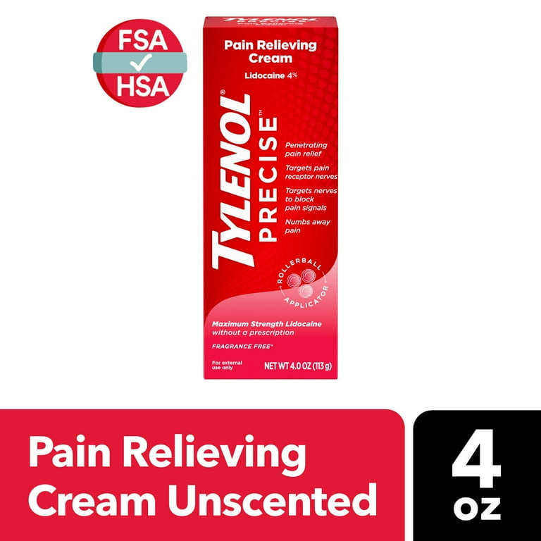 Tylenol Precise Maximum Strength 4% Lidocaine Pain Relieving Cream