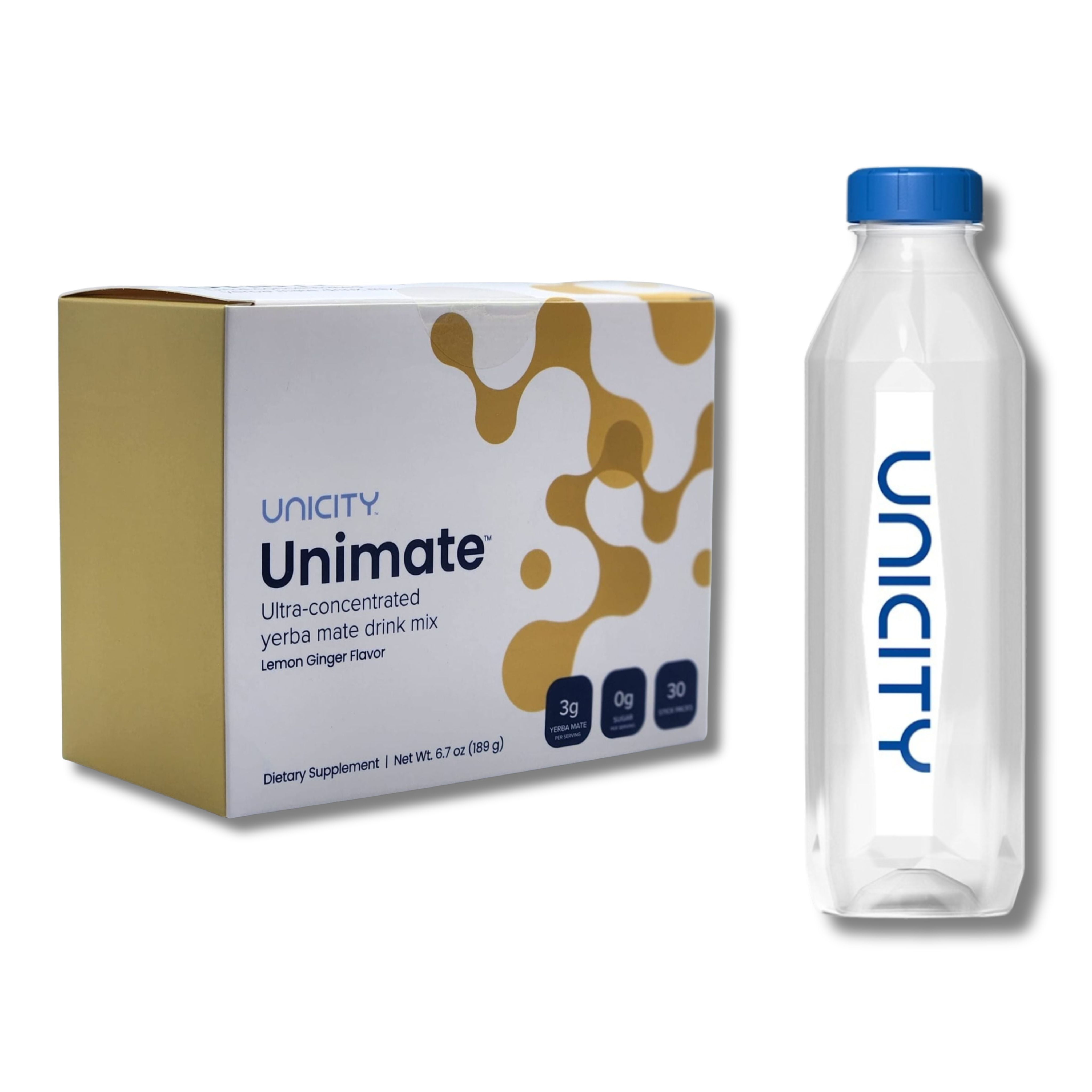 Unicity Unimate Lemon Ginger (30 Servings/Sachets) With Unicity