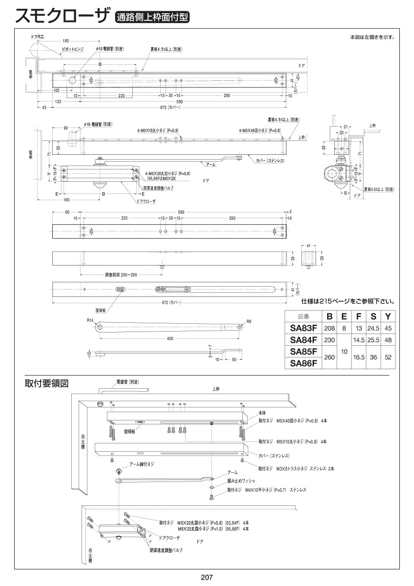 SA83F｜スモクローザー（防災機器）｜ニュースター（NEWSTAR