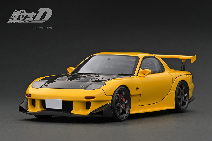 IG3189 1/18 INITIAL D Mazda RX-7 (FD3S) Yellow with LED light