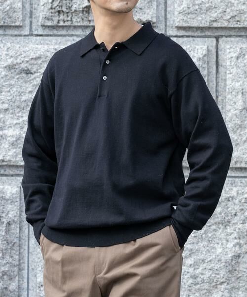 セール】 コットンカシミヤニットポロシャツ （ニット・セーター