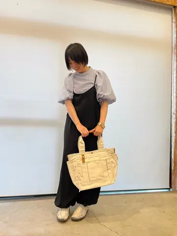 ポケットが沢山のガーデントート アーミーダック×栃木レザー grabe