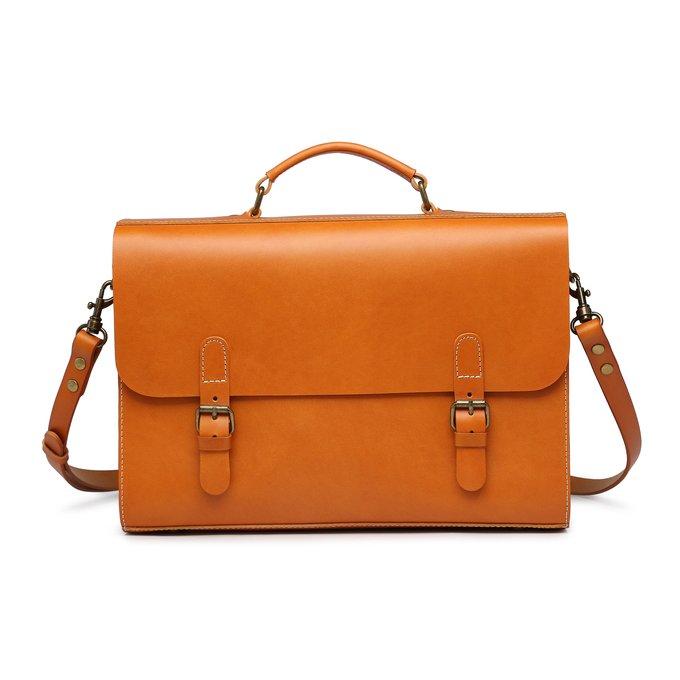 サッチェルバッグ ブリーフケース ビジネスバッグ 本革 ヌメ革 斜