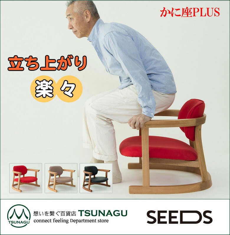 楽天市場】かに座PLUS【ロータイプ】膝への負担が少ない座椅子 椅子