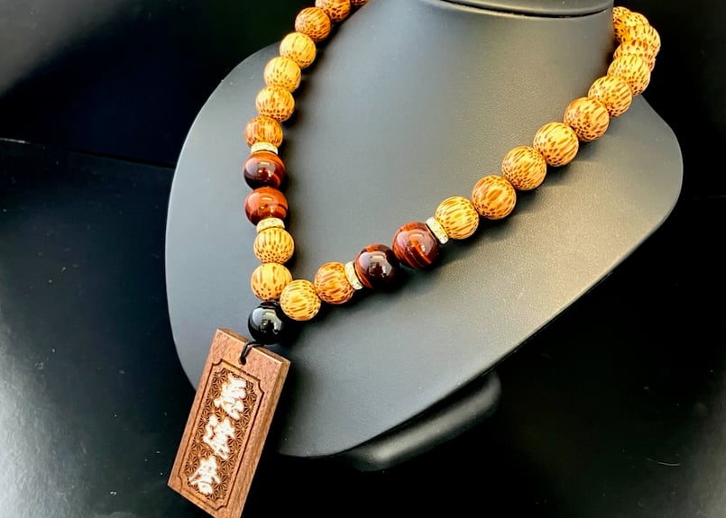 ☆木札付き○悪達磨☆黒胡桃札☆セミオーダー☆名入れ | 数珠屋粋鳳