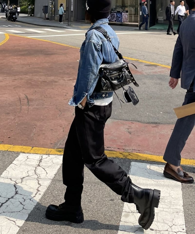 ok.soon×dickies 2tuck tapered chino pants (blac