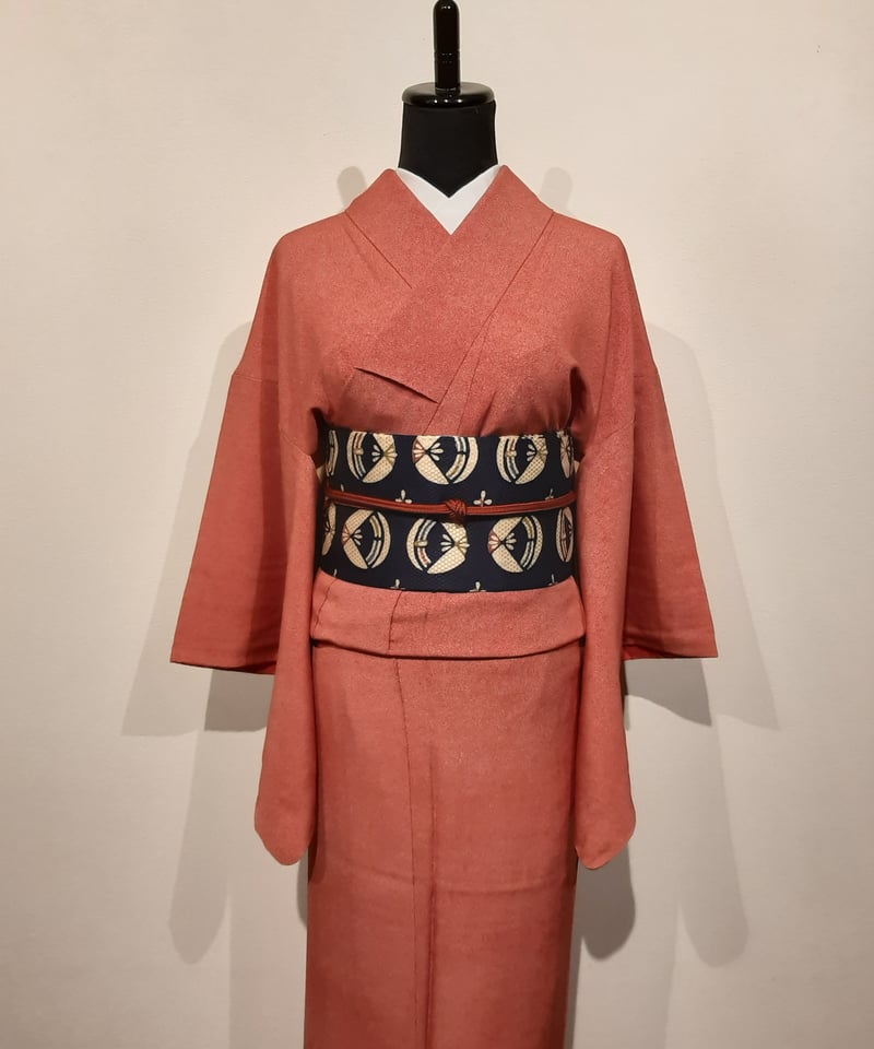 509mh2○紫籐尚世 脈 訪問着 キャメル色 布合わせ 襦袢袖付○状態