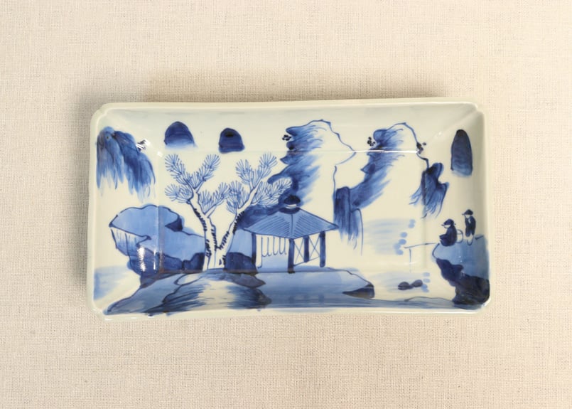 江戸幕末染付山水図長皿 | 吉祥寺PukuPuku