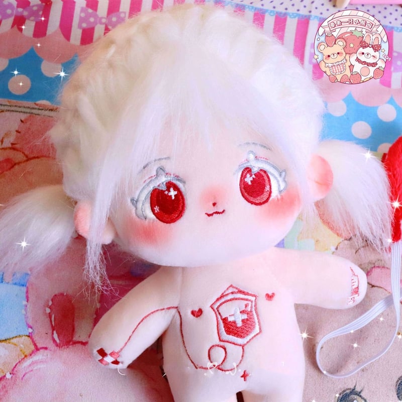 無属性 ぬいぐるみ 20cm 着せ替えぬいぐるみ 白髪赤目女の子 綿人形