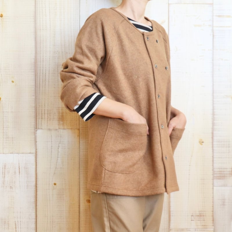 nisica ノーカラーダブルボタンウールジャケット | stock island