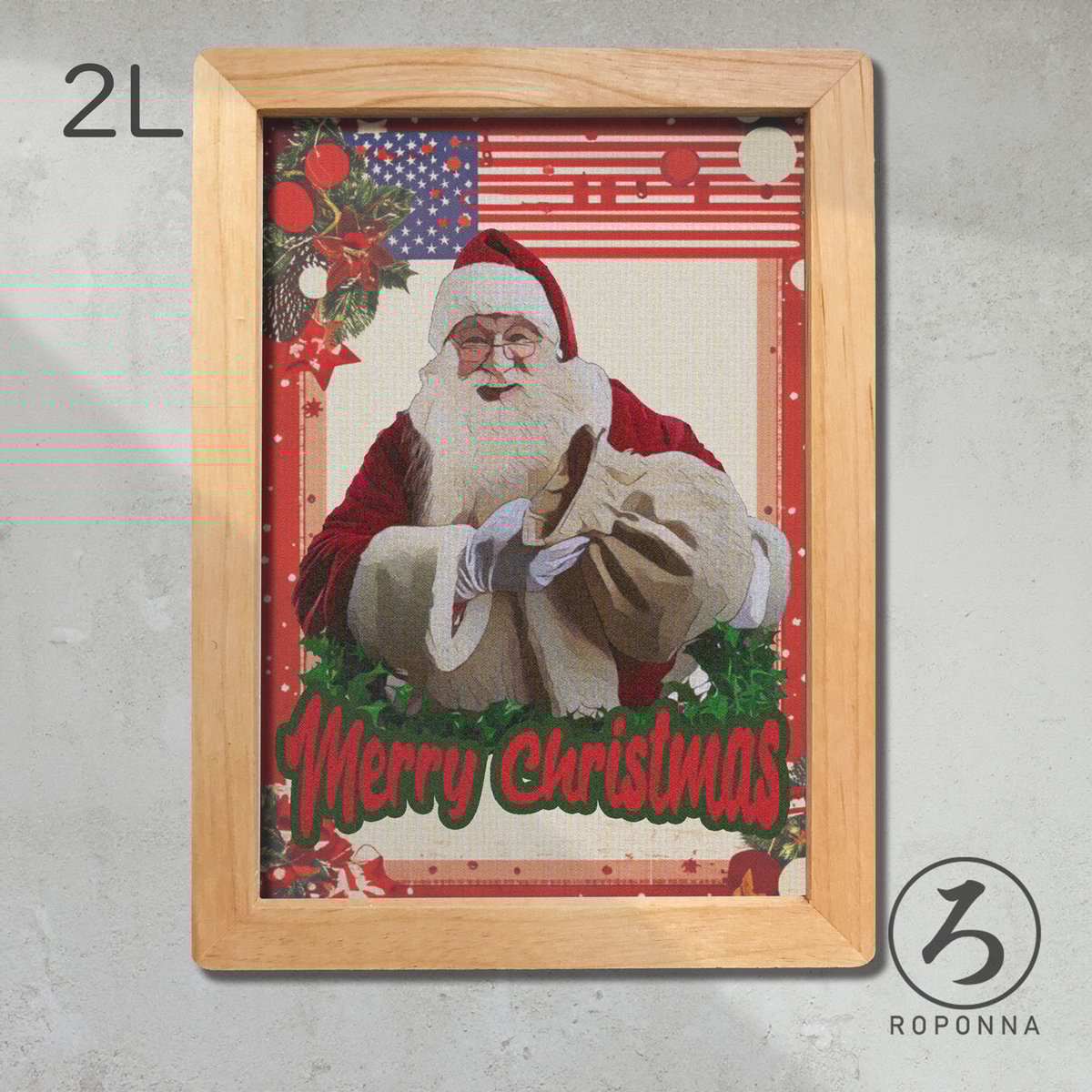 クリスマスアートポスター2L ヴィンテージテイスト サンタ | ROPONNA