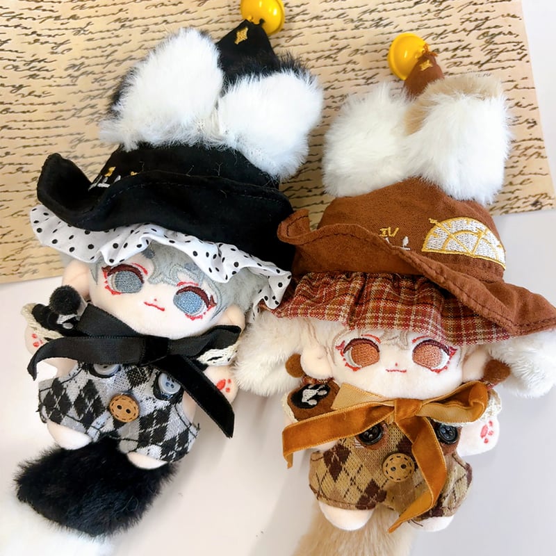 ぬい服】魔法使いぬい服【帽子&尻尾&サロペット&衿セット】10cm用