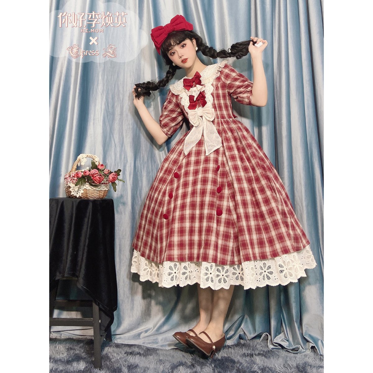 Mlle Marguerite ワンピース 赤チェック／select | tulle オンライ