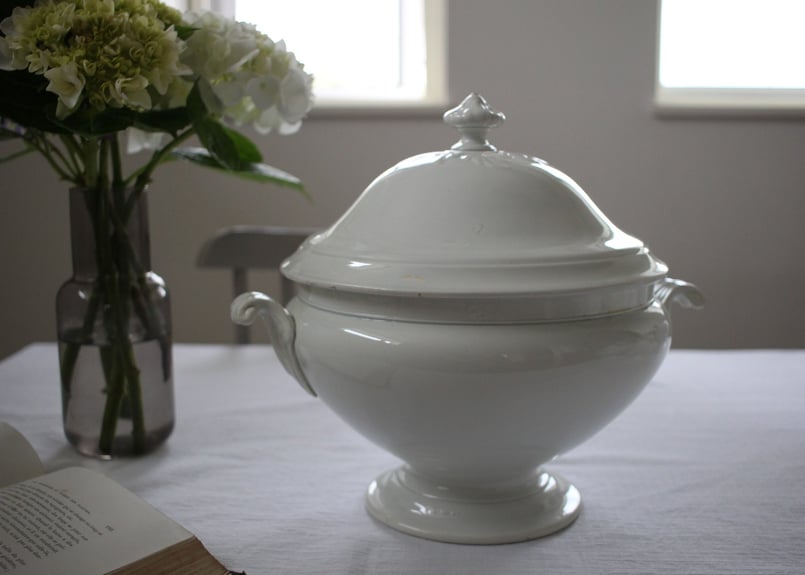 フランスアンティーク CREIL MONTEREAU FLORA スーピエール フランス