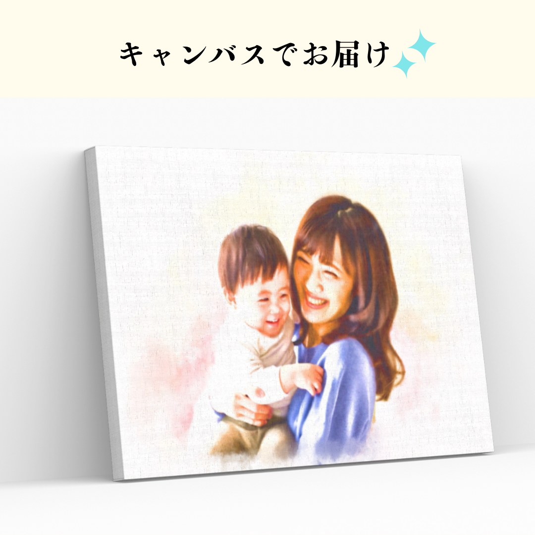 似顔絵＊オーダーメイド✳︎キャンバスF6サイズ | ふくろうCreate