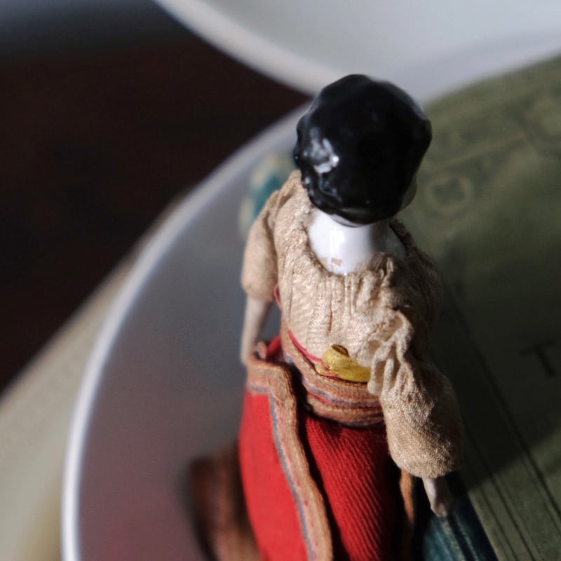 ドイツ製 チャイナヘッドドール ビスクドール 12.5cm アンティーク