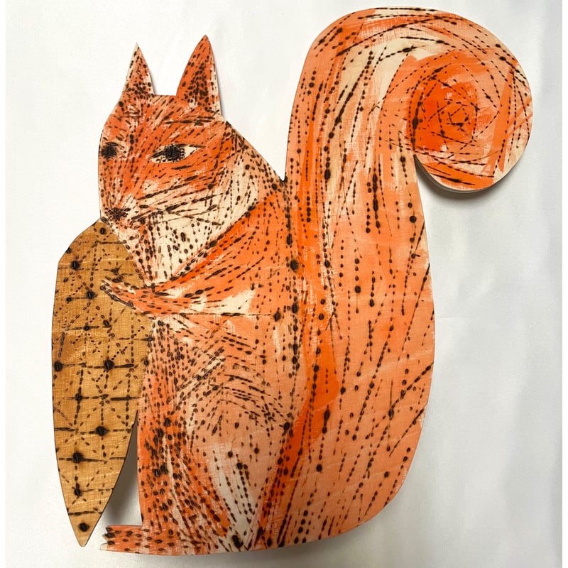 マッティピックヤムサ 新品 プライウッド 壁掛け リス 送料込