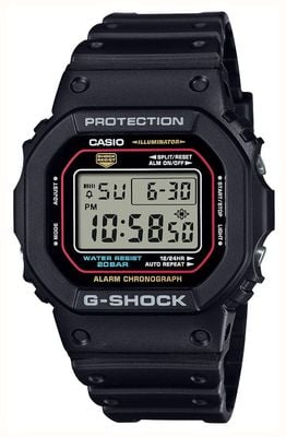 Casio G-Shock 5600 Series (42.8mm) Red Digital Dial / Black Bio