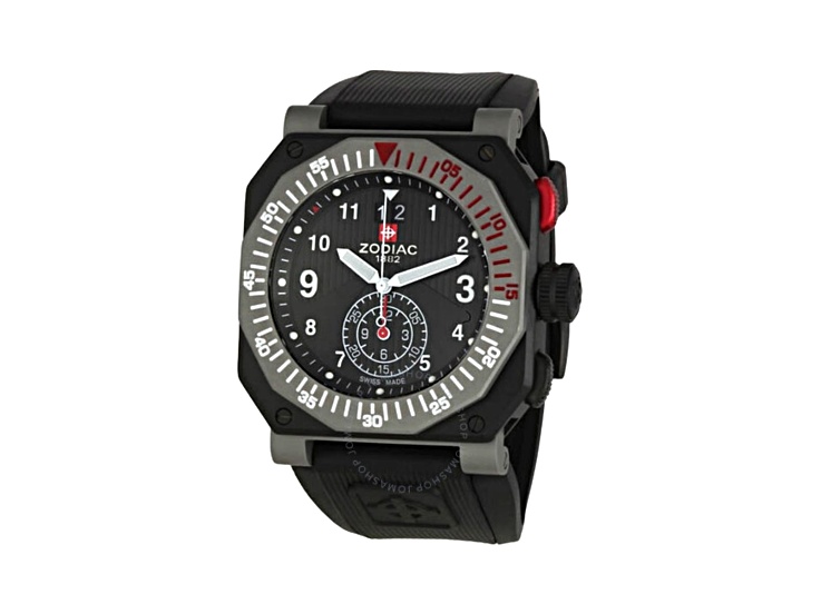 Zodiac Men's Iconic ZMX Black Rubber Watch - 1CR28A | JTV