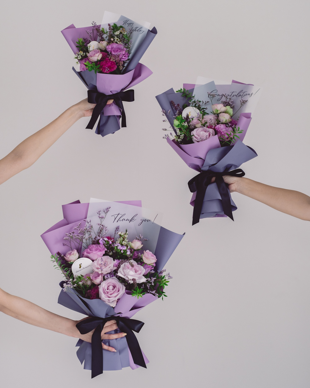 Message Bouquet／メッセージブーケ 生花・花束／パープル | Always