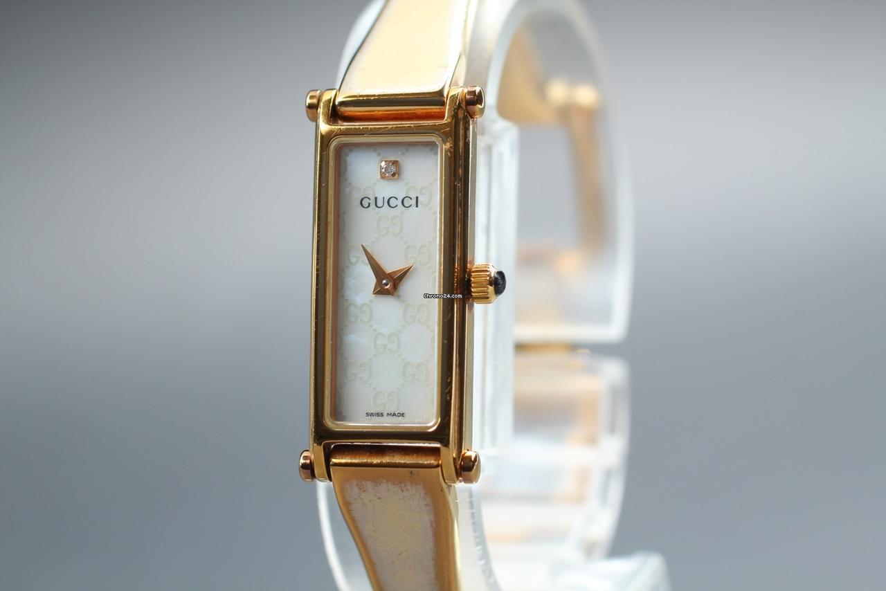 Gucci 1500L Gold 1P Diamond Shell Dial Quartz Women's Watch für
