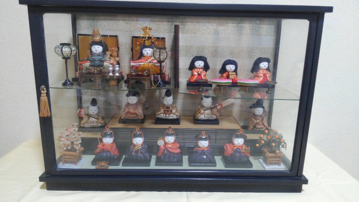 きめこみ雛 木目込み ひな人形 15人揃 小ぶり コンパクト 東京 吉徳