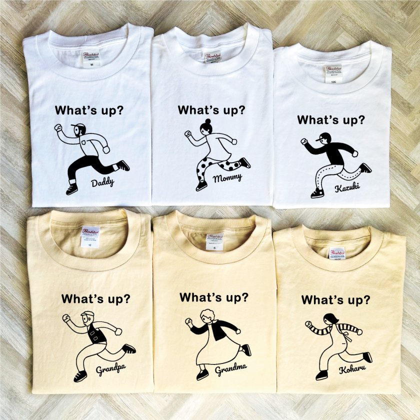 名入れ】What's up?ファミリーデザインTシャツ お名前入り 誕生日 父の