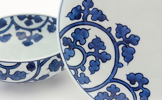 源右衛門窯 染付唐草文 組皿 器 食器 うつわ 和食器 皿 スープ 鉢 小鉢