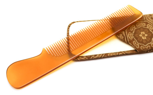 7営業日以内発送】【限定3】本べっ甲 白甲 メンズ クシ ／ 鼈甲 べっ