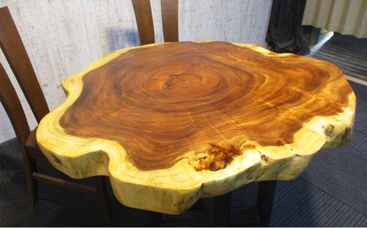 1120 【モンキーポッド】 一枚板 ダイニングテーブル＋脚 1セット 家具