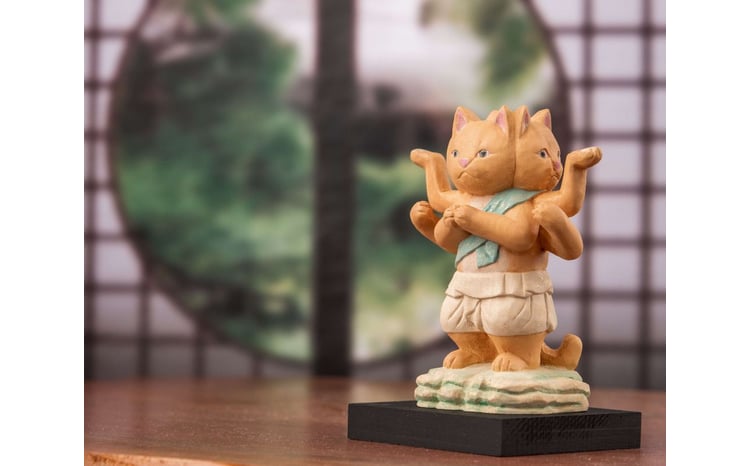 猫buddha 阿修羅 | かわいい 仏像 木製工芸品 守護神 インテリア 風水