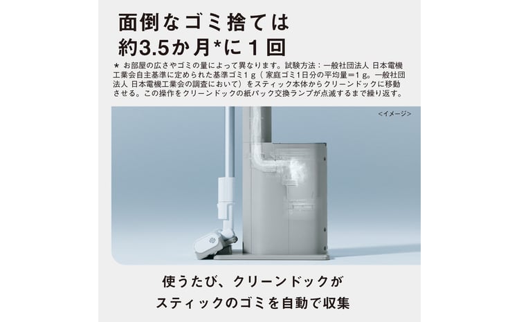 セパレート型コードレススティック掃除機 紙パック式 【MC-NX810KM-W