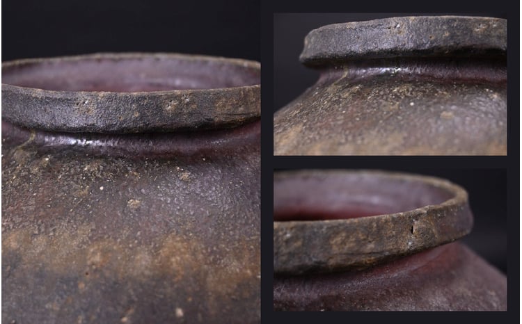 越前焼】つぼ 自然釉壺 踏青舎 伝統工芸士 [e74-z050] - 福井県越前町