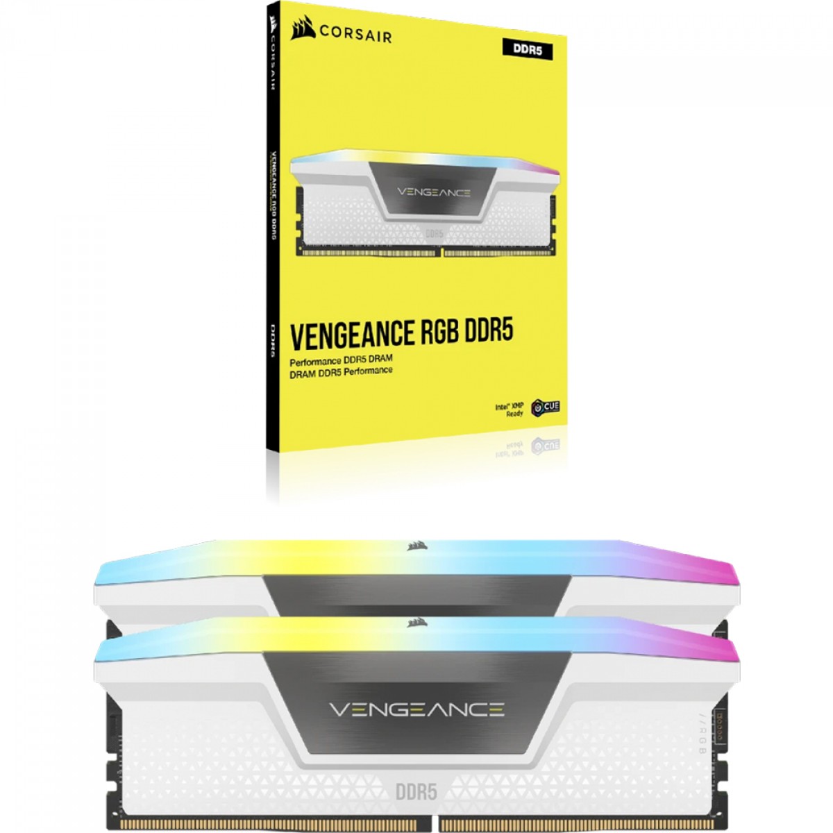 Memória DDR5 Corsair Vengeance RGB, 32GB (2x16GB), 6000MHz, Branco