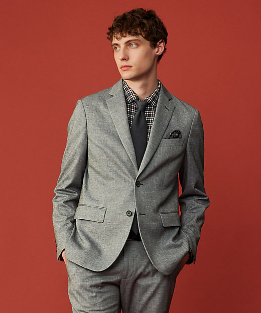 ストレッチ／セットアップ／弱撥水】フランネル ジャージ ジャケット