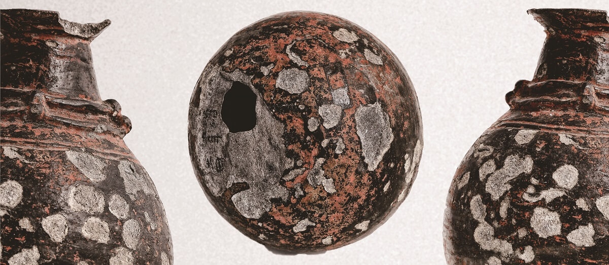 朱彩壺型土器（土田遺跡）｜星降る中部高地の縄文世界