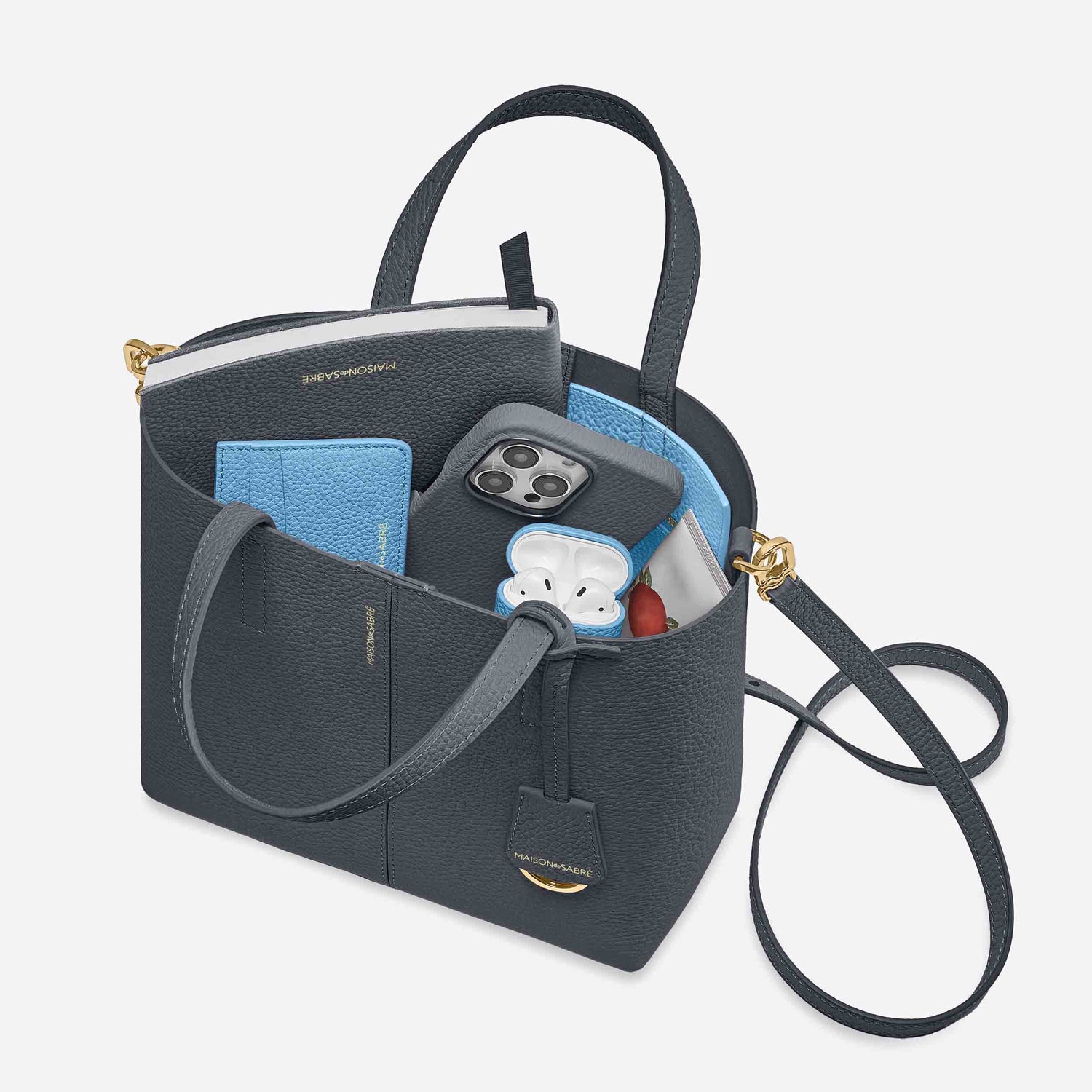 The Small Soft Tote - Graphite Sky – MAISON de SABRÉ