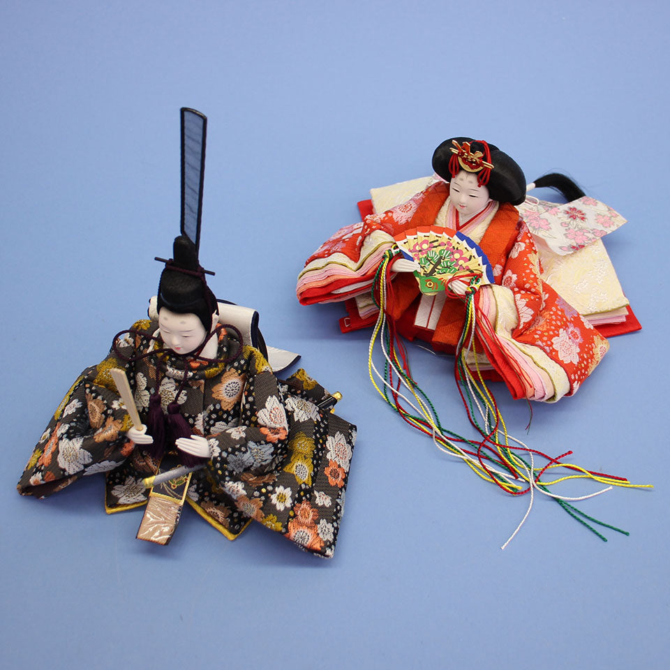 雛人形 平飾り 幅50cm｜小芥子 オレンジ 光琳桜 紫 – 寿鳳人形の東芸