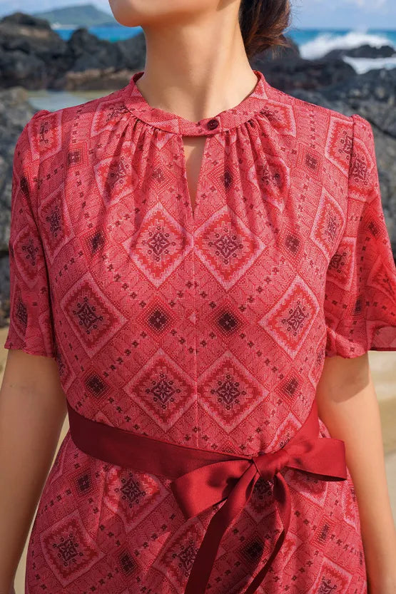 kayMe 半袖ひざ丈ワンピース 11号 水色 ワンピース– kay me