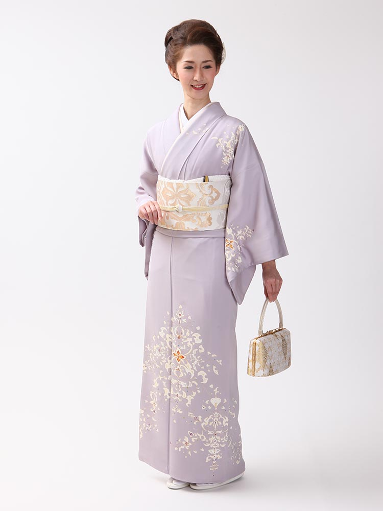 高級訪問着レンタル】h-413 最高級 藤色系 Mサイズ 正倉院｜KIMONO-PRO