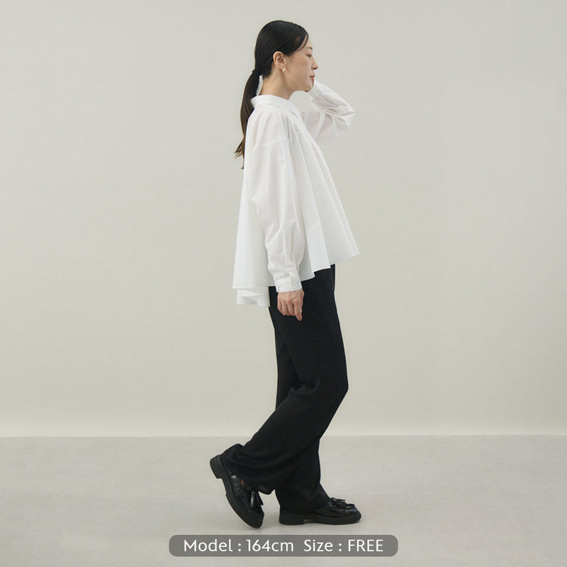 シルク混フレアヨークブラウス｜ウォッシャブル 日本製 レディース